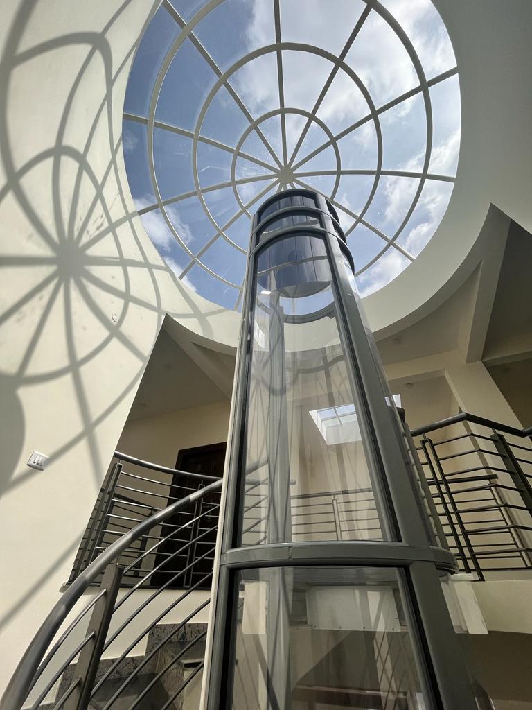 Circular skylight at Saptha Sagara Villa